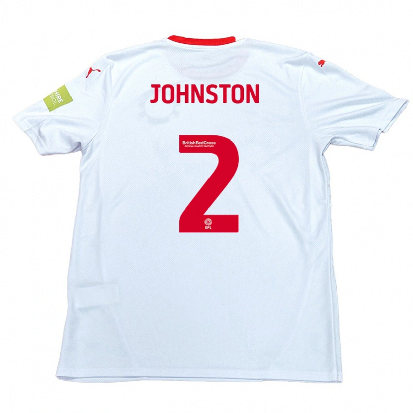 Danxen Mann Carl Johnston #2 Hvit Bortetrøye Drakt Trøye 2024/25 Skjorter T-Skjorte
