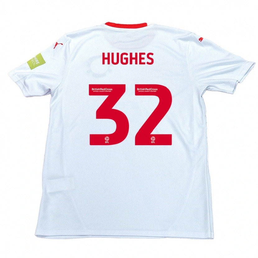 Danxen Mann Kayden Hughes #32 Hvit Bortetrøye Drakt Trøye 2024/25 Skjorter T-Skjorte