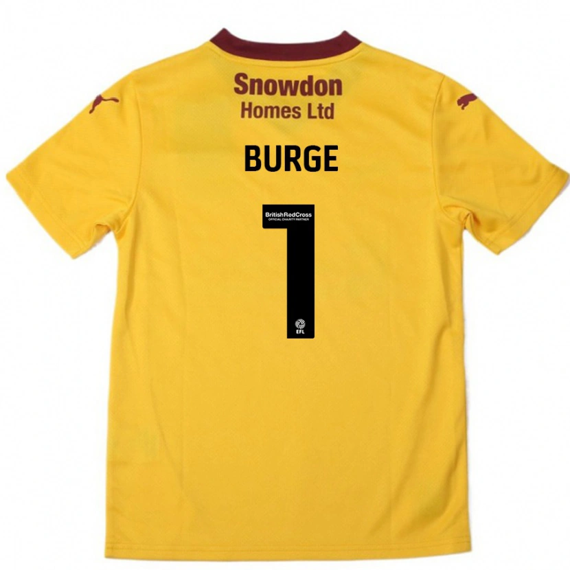 Danxen Mann Lee Burge #1 Oransje Burgund Bortetrøye Drakt Trøye 2024/25 Skjorter T-Skjorte