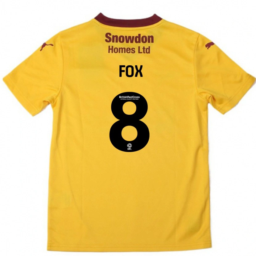 Danxen Mann Ben Fox #8 Oransje Burgund Bortetrøye Drakt Trøye 2024/25 Skjorter T-Skjorte