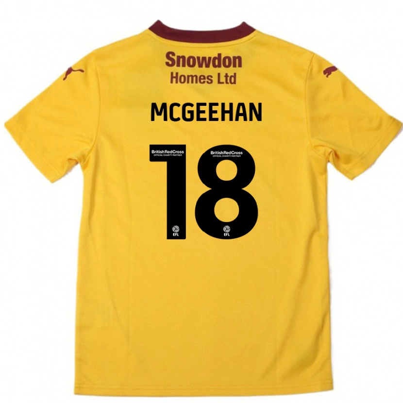 Danxen Mann Cameron Mcgeehan #18 Oransje Burgund Bortetrøye Drakt Trøye 2024/25 Skjorter T-Skjorte