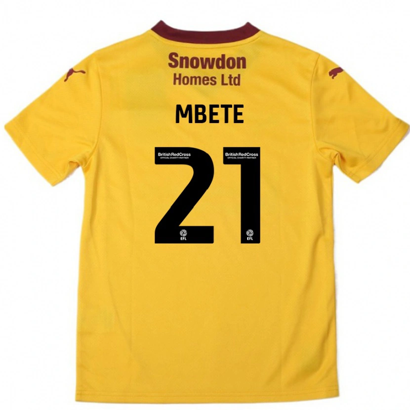 Danxen Mann Luke Mbete #21 Oransje Burgund Bortetrøye Drakt Trøye 2024/25 Skjorter T-Skjorte