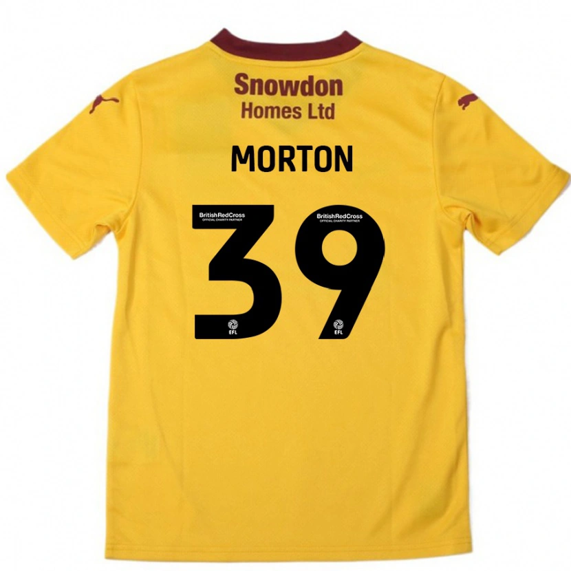Danxen Mann Callum Morton #39 Oransje Burgund Bortetrøye Drakt Trøye 2024/25 Skjorter T-Skjorte