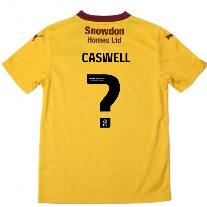 Danxen Mann Jordan Caswell #0 Oransje Burgund Bortetrøye Drakt Trøye 2024/25 Skjorter T-Skjorte