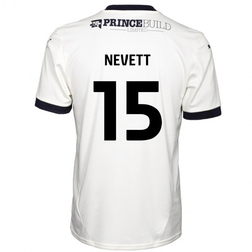 Danxen Mann George Nevett #15 Off White Svart Bortetrøye Drakt Trøye 2024/25 Skjorter T-Skjorte