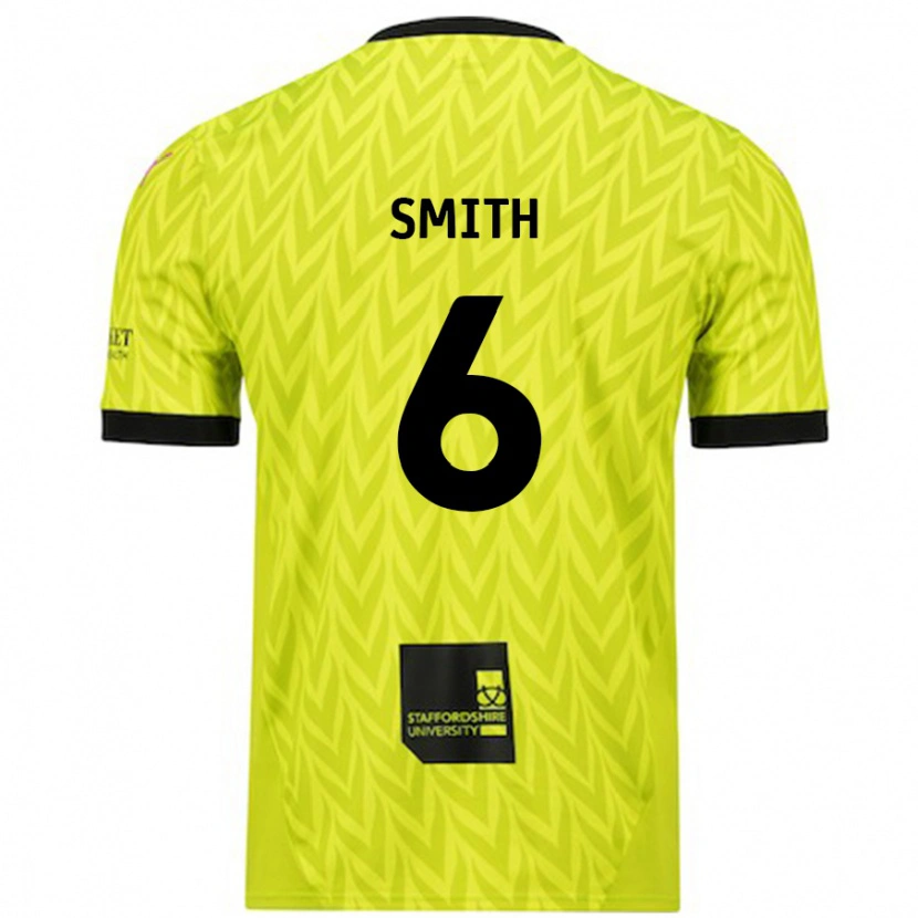 Danxen Mann Nathan Smith #6 Fluorescerende Grønn Bortetrøye Drakt Trøye 2024/25 Skjorter T-Skjorte