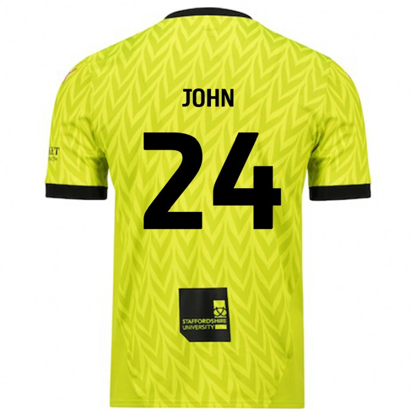 Danxen Mann Kyle John #24 Fluorescerende Grønn Bortetrøye Drakt Trøye 2024/25 Skjorter T-Skjorte