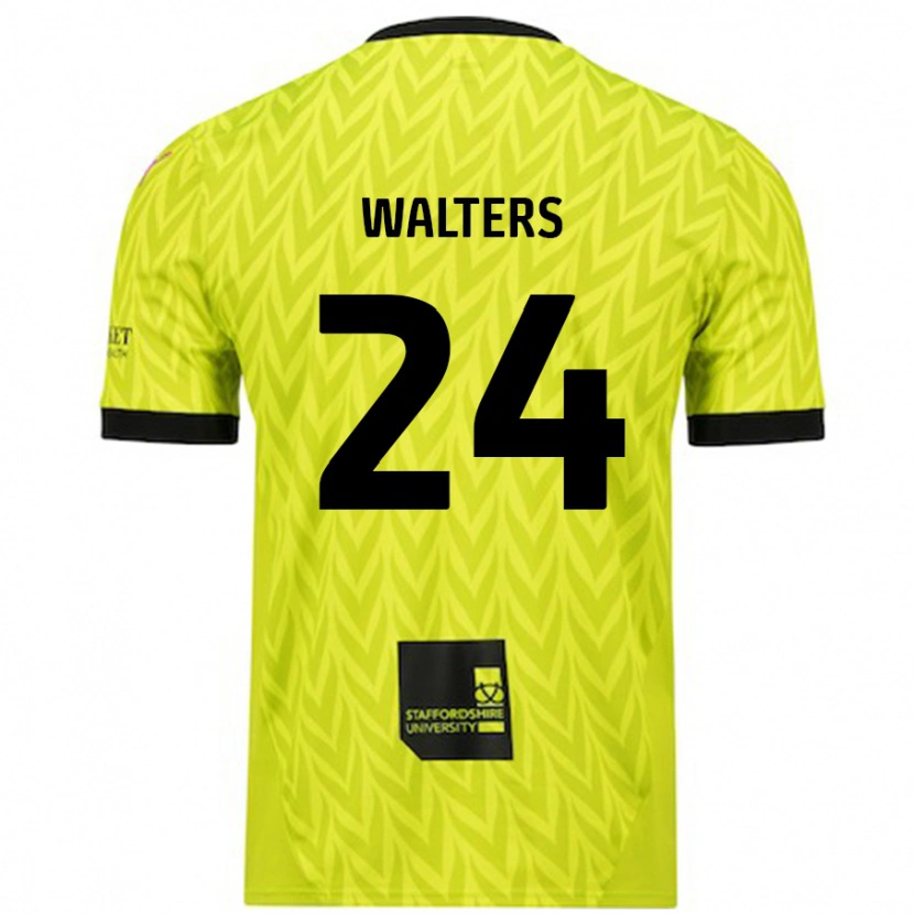 Danxen Mann Rhys Walters #24 Fluorescerende Grønn Bortetrøye Drakt Trøye 2024/25 Skjorter T-Skjorte
