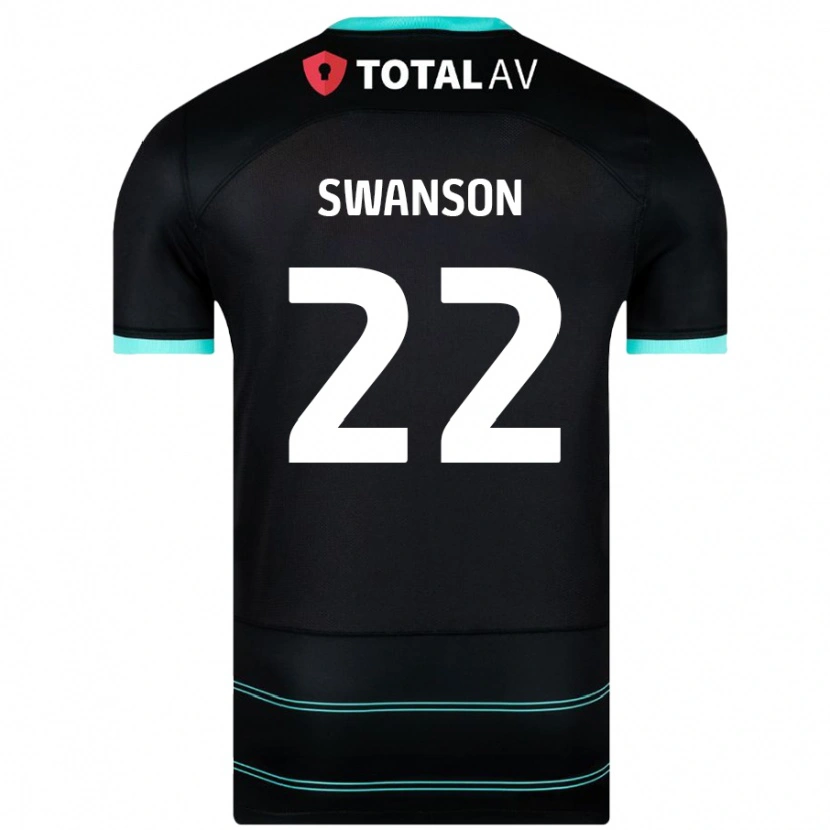 Danxen Mann Zak Swanson #22 Svart Bortetrøye Drakt Trøye 2024/25 Skjorter T-Skjorte