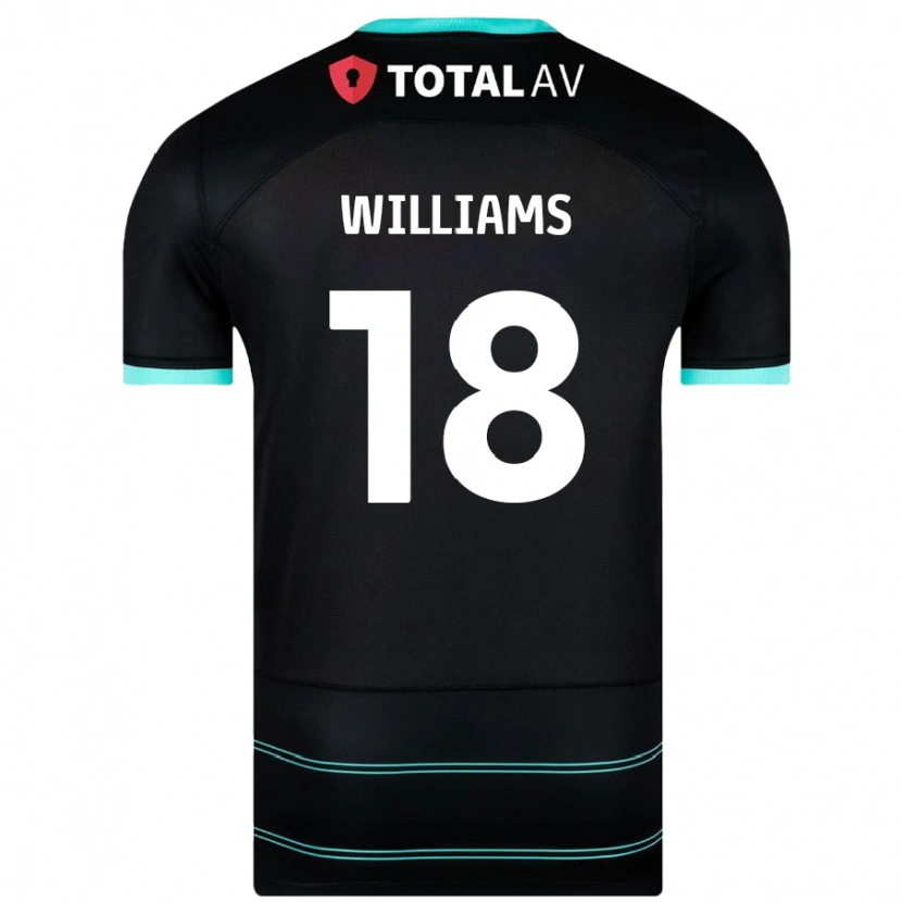 Danxen Mann Scarlett Williams #18 Svart Bortetrøye Drakt Trøye 2024/25 Skjorter T-Skjorte