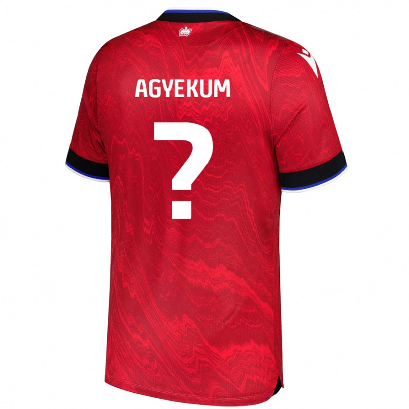 Danxen Mann Henry Agyekum #0 Rød Svart Bortetrøye Drakt Trøye 2024/25 Skjorter T-Skjorte