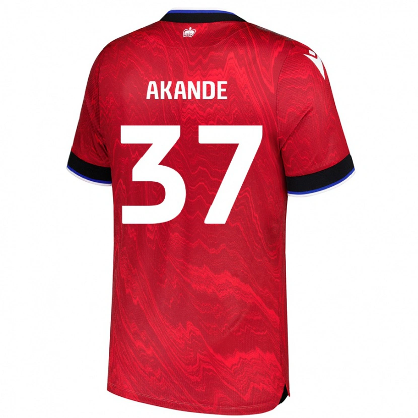 Danxen Mann Adrian Akande #37 Rød Svart Bortetrøye Drakt Trøye 2024/25 Skjorter T-Skjorte