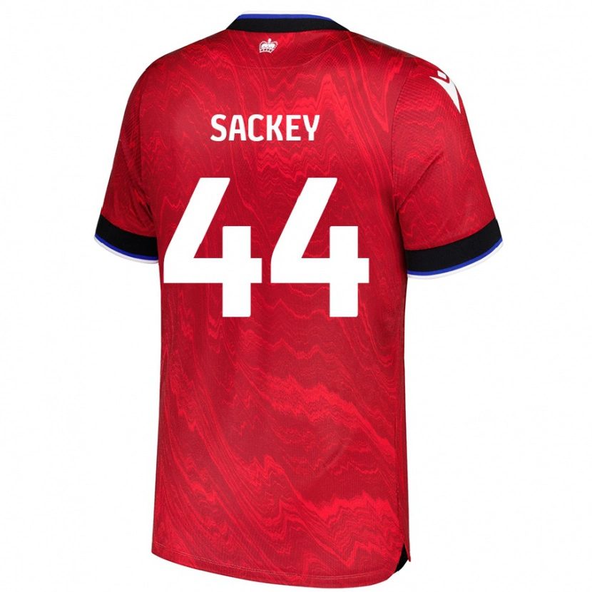 Danxen Mann Tyler Sackey #44 Rød Svart Bortetrøye Drakt Trøye 2024/25 Skjorter T-Skjorte