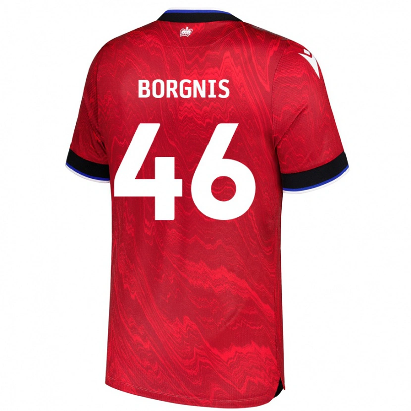 Danxen Mann Jacob Borgnis #46 Rød Svart Bortetrøye Drakt Trøye 2024/25 Skjorter T-Skjorte