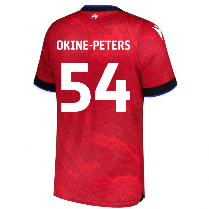 Danxen Mann Jeremiah Okine-Peters #54 Rød Svart Bortetrøye Drakt Trøye 2024/25 Skjorter T-Skjorte