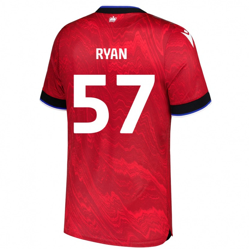 Danxen Mann John Ryan #57 Rød Svart Bortetrøye Drakt Trøye 2024/25 Skjorter T-Skjorte