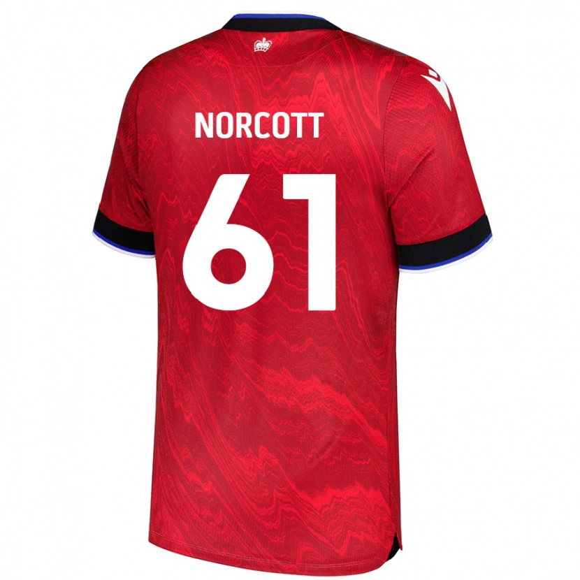 Danxen Mann Tom Norcott #61 Rød Svart Bortetrøye Drakt Trøye 2024/25 Skjorter T-Skjorte