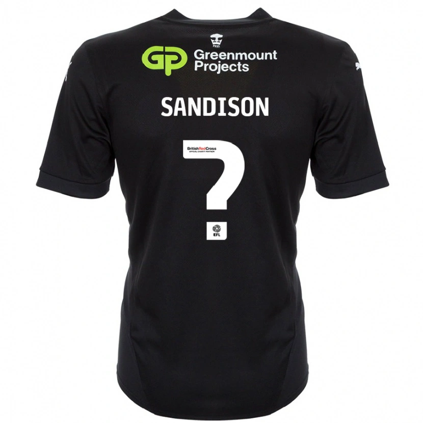 Danxen Mann Nathan Sandison #0 Svart Bortetrøye Drakt Trøye 2024/25 Skjorter T-Skjorte