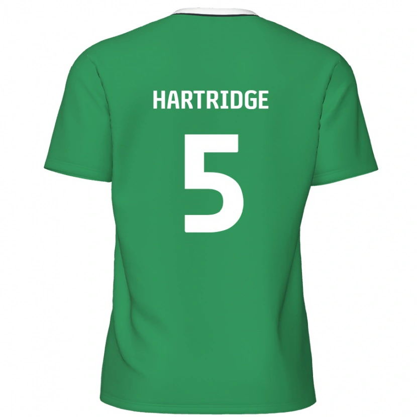 Danxen Mann Alex Hartridge #5 Grønne Hvite Striper Bortetrøye Drakt Trøye 2024/25 Skjorter T-Skjorte