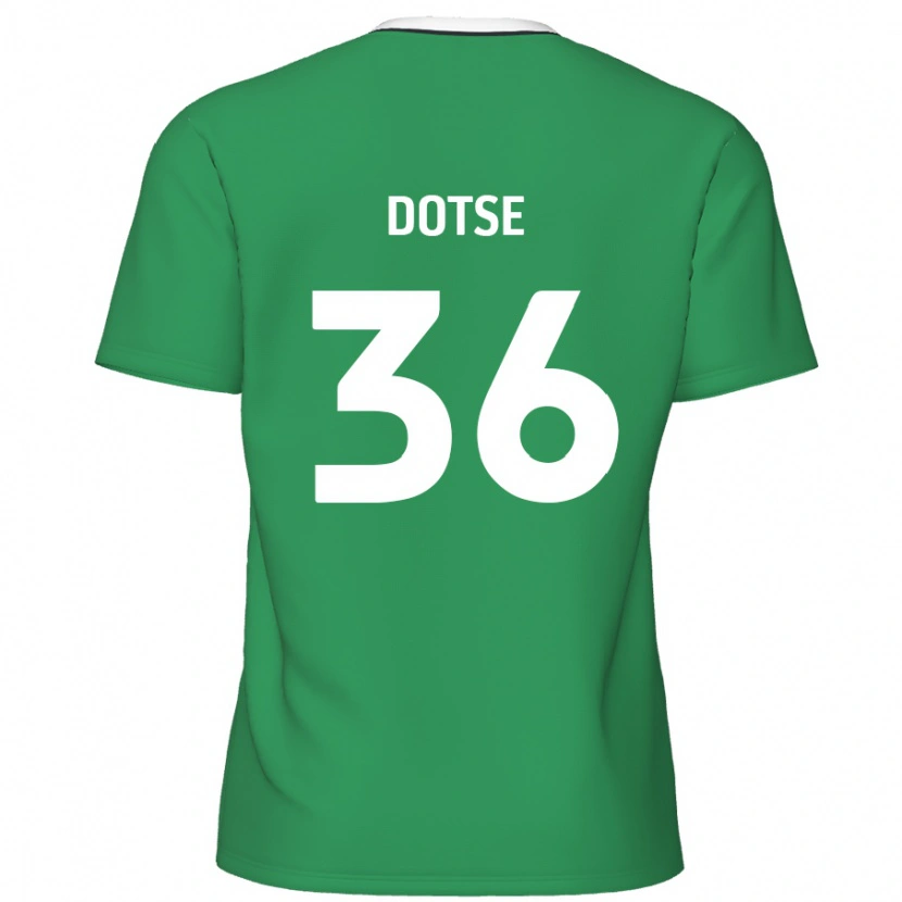 Danxen Mann Jahiem Dotse #36 Grønne Hvite Striper Bortetrøye Drakt Trøye 2024/25 Skjorter T-Skjorte