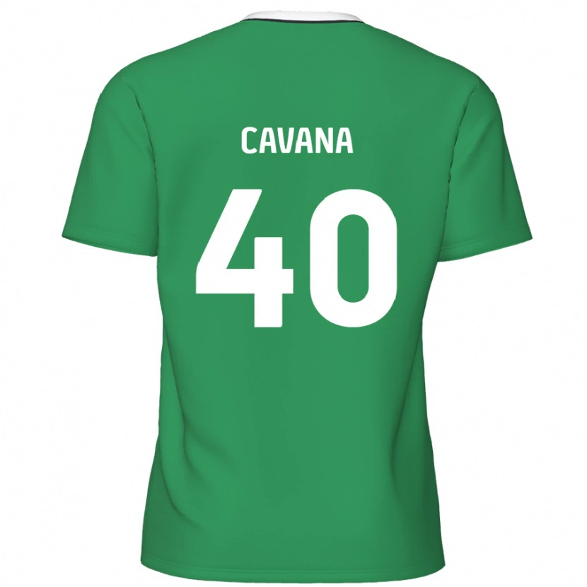 Danxen Mann Max Cavana #40 Grønne Hvite Striper Bortetrøye Drakt Trøye 2024/25 Skjorter T-Skjorte