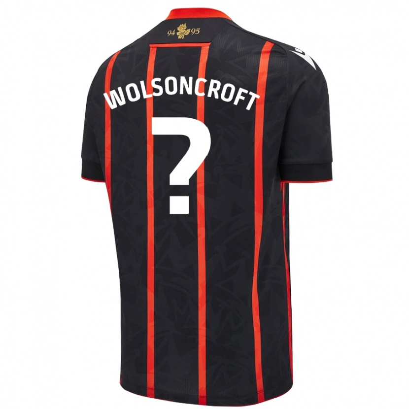 Danxen Mann Blake Wolsoncroft #0 Svart Rød Bortetrøye Drakt Trøye 2024/25 Skjorter T-Skjorte