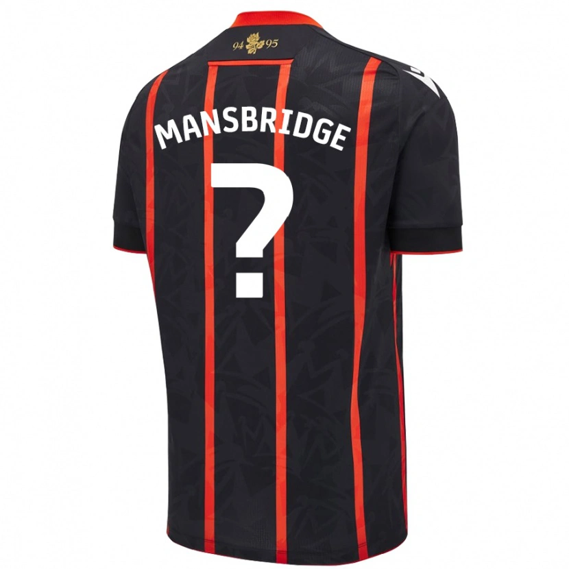 Danxen Mann Tyler Mansbridge #0 Svart Rød Bortetrøye Drakt Trøye 2024/25 Skjorter T-Skjorte