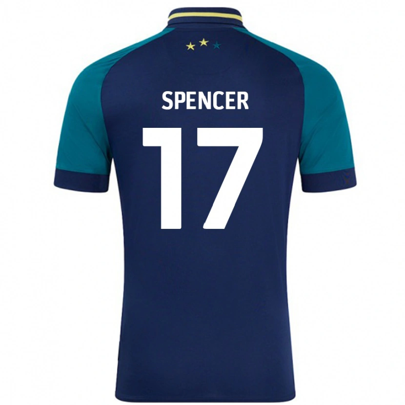 Danxen Mann Brodie Spencer #17 Marine Mørkegrønn Bortetrøye Drakt Trøye 2024/25 Skjorter T-Skjorte