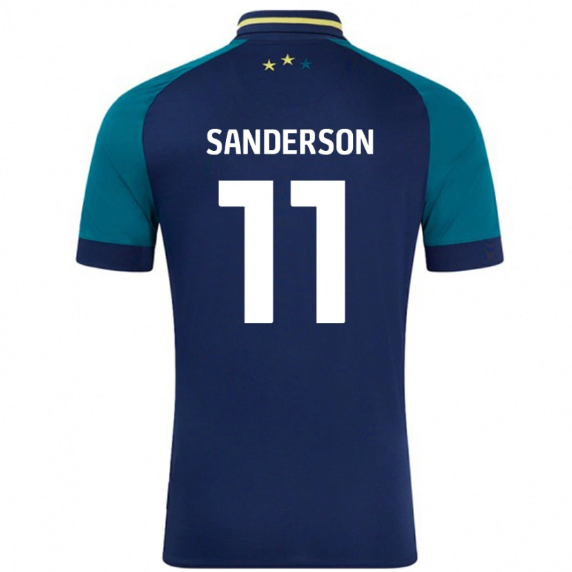 Danxen Mann Brittany Sanderson #11 Marine Mørkegrønn Bortetrøye Drakt Trøye 2024/25 Skjorter T-Skjorte