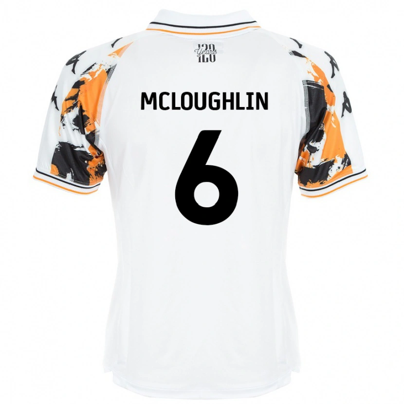 Danxen Mann Sean Mcloughlin #6 Hvit Bortetrøye Drakt Trøye 2024/25 Skjorter T-Skjorte