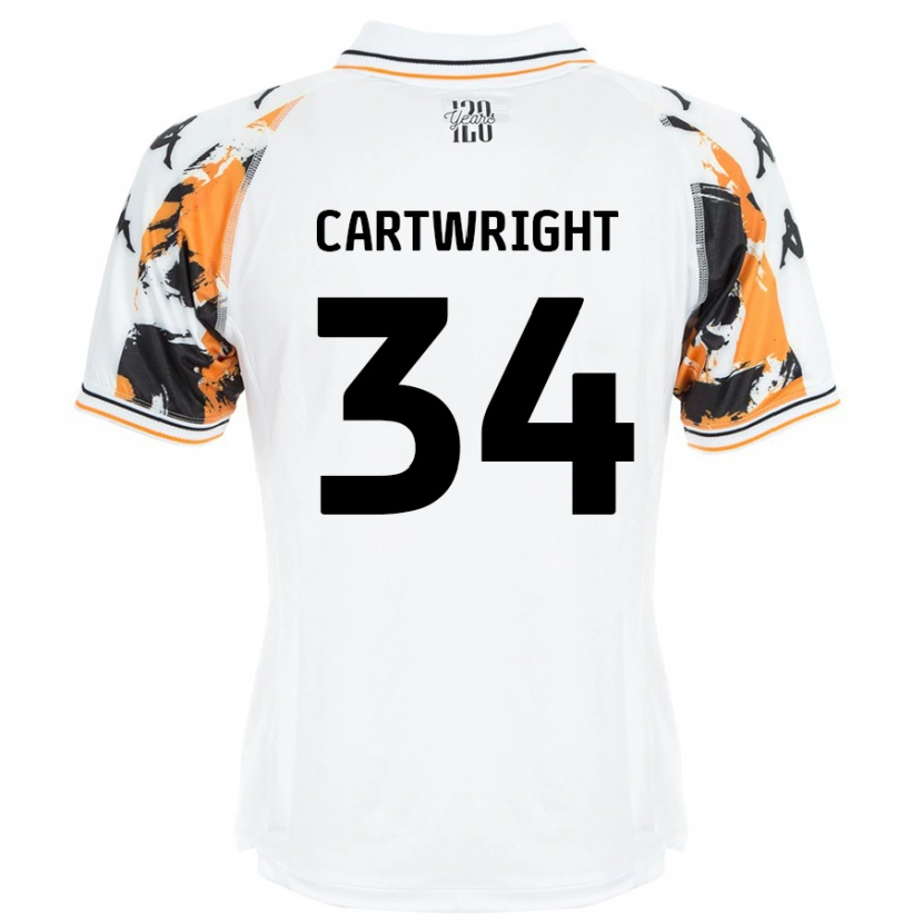 Danxen Mann Harvey Cartwright #34 Hvit Bortetrøye Drakt Trøye 2024/25 Skjorter T-Skjorte