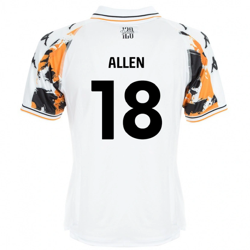 Danxen Mann Aaliyah Allen #18 Hvit Bortetrøye Drakt Trøye 2024/25 Skjorter T-Skjorte