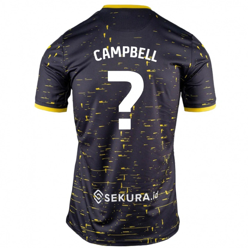 Danxen Mann Brandon Campbell #0 Svart Gul Bortetrøye Drakt Trøye 2024/25 Skjorter T-Skjorte