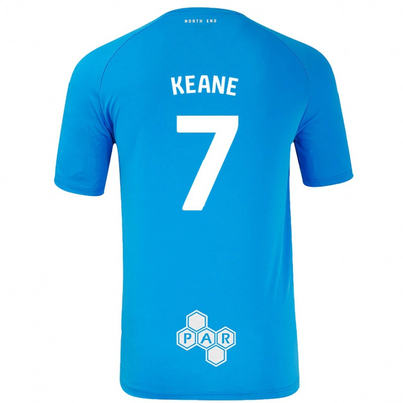 Danxen Mann Will Keane #7 Himmelblå Bortetrøye Drakt Trøye 2024/25 Skjorter T-Skjorte