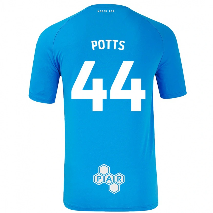Danxen Mann Brad Potts #44 Himmelblå Bortetrøye Drakt Trøye 2024/25 Skjorter T-Skjorte