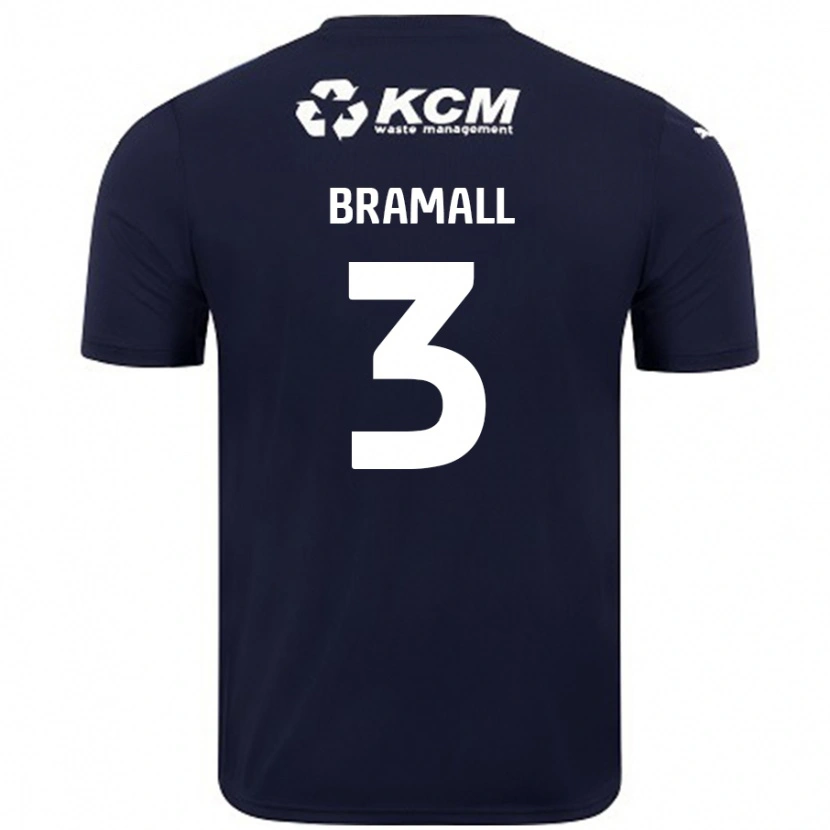 Danxen Mann Cohen Bramall #3 Marineblå Bortetrøye Drakt Trøye 2024/25 Skjorter T-Skjorte