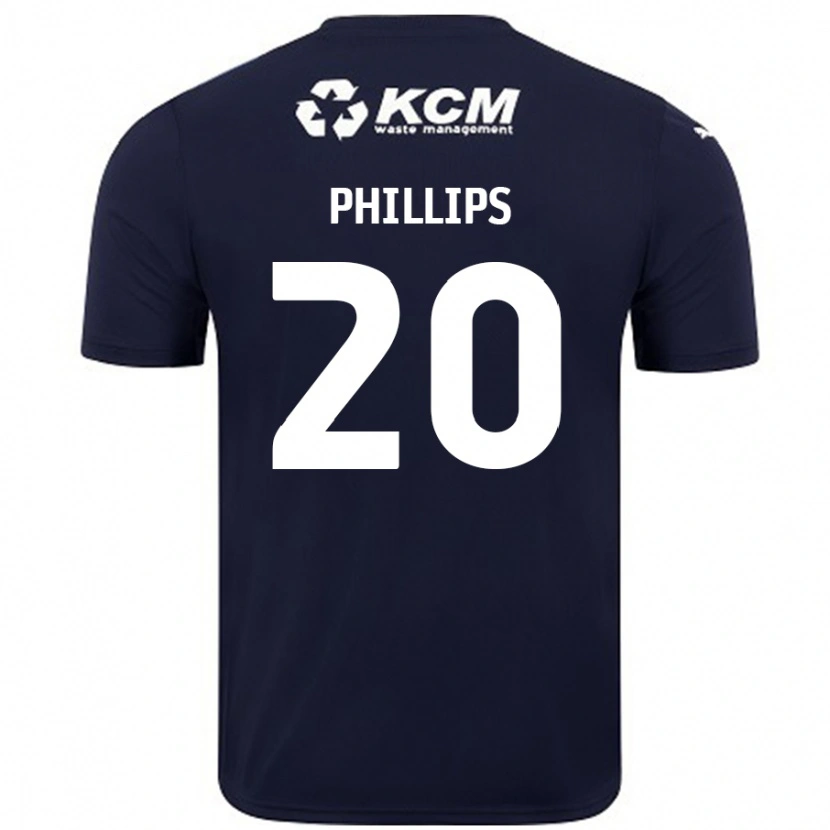 Danxen Mann Dillon Phillips #20 Marineblå Bortetrøye Drakt Trøye 2024/25 Skjorter T-Skjorte