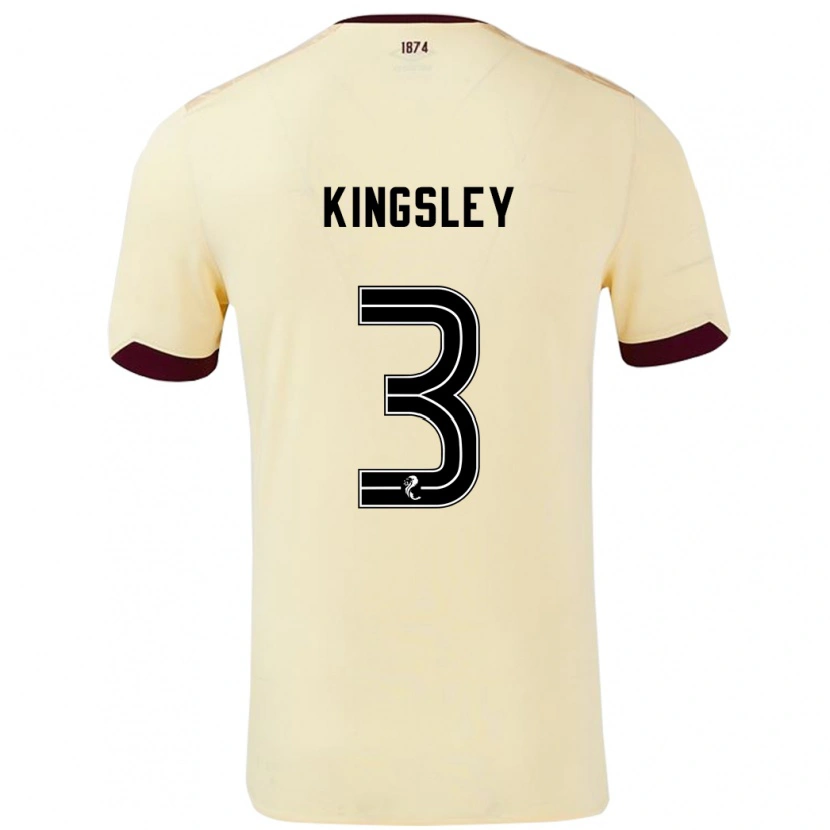 Danxen Mann Stephen Kingsley #3 Krem Burgund Bortetrøye Drakt Trøye 2024/25 Skjorter T-Skjorte