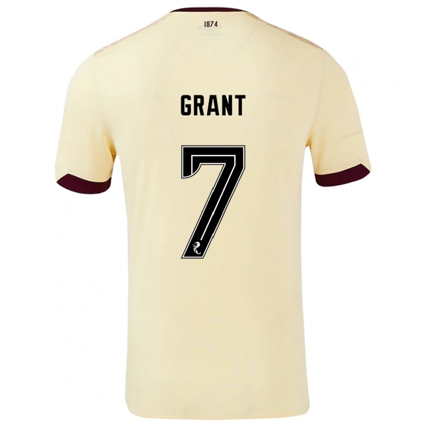 Danxen Mann Jorge Grant #7 Krem Burgund Bortetrøye Drakt Trøye 2024/25 Skjorter T-Skjorte