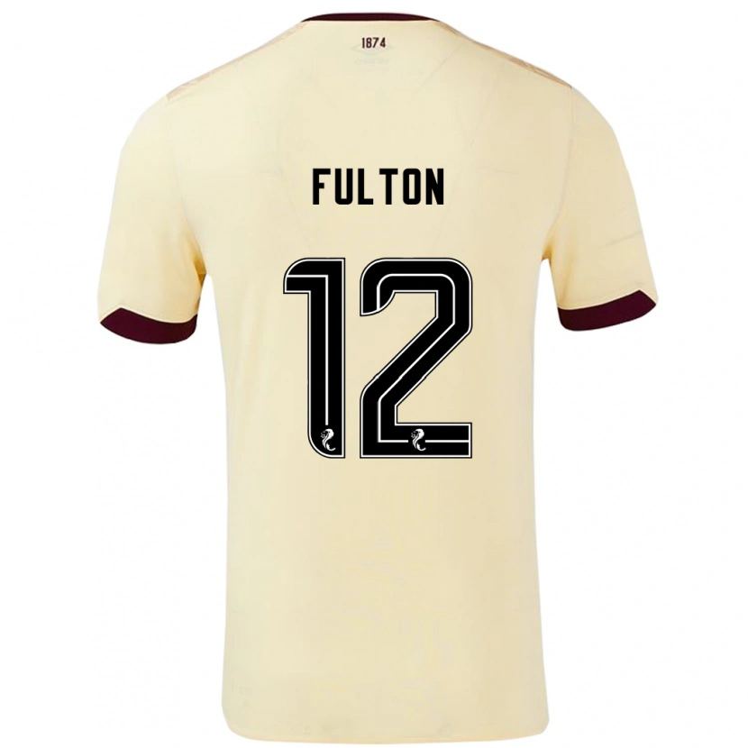 Danxen Mann Ryan Fulton #12 Krem Burgund Bortetrøye Drakt Trøye 2024/25 Skjorter T-Skjorte