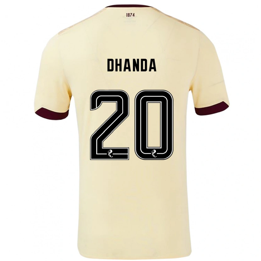 Danxen Mann Yan Dhanda #20 Krem Burgund Bortetrøye Drakt Trøye 2024/25 Skjorter T-Skjorte