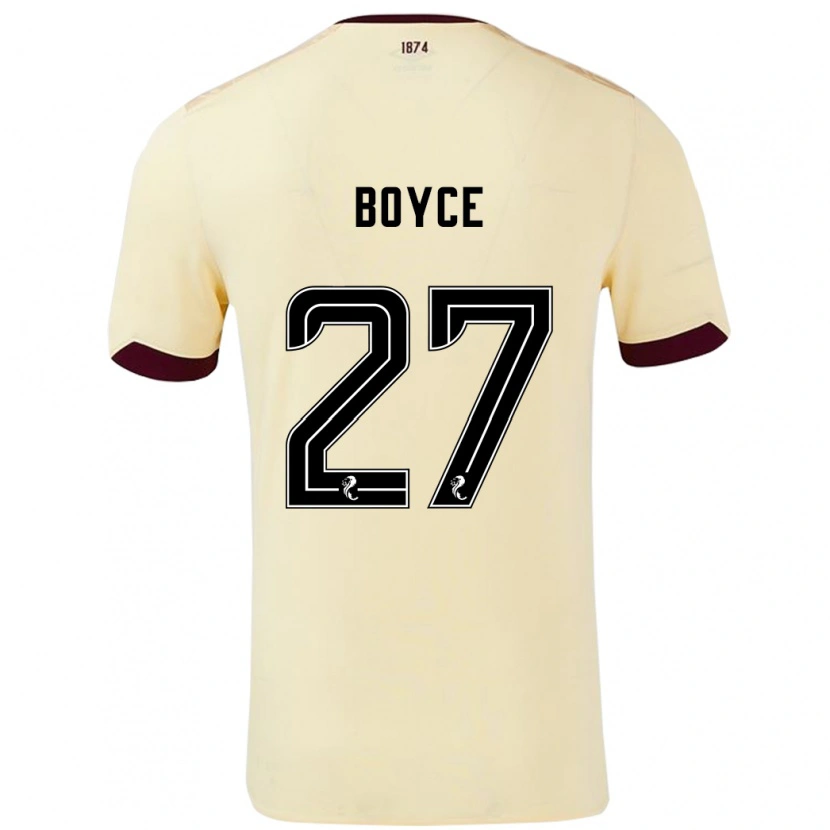 Danxen Mann Liam Boyce #27 Krem Burgund Bortetrøye Drakt Trøye 2024/25 Skjorter T-Skjorte