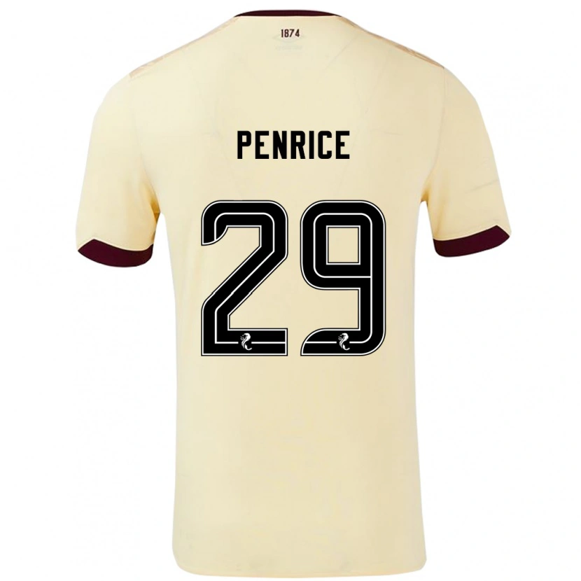 Danxen Mann James Penrice #29 Krem Burgund Bortetrøye Drakt Trøye 2024/25 Skjorter T-Skjorte