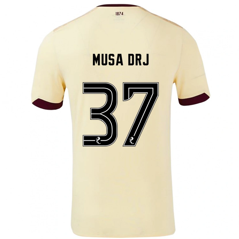 Danxen Mann Musa Drammeh #37 Krem Burgund Bortetrøye Drakt Trøye 2024/25 Skjorter T-Skjorte