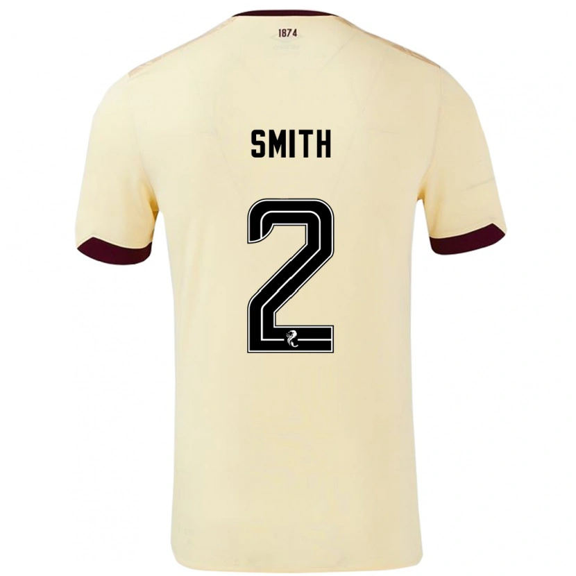 Danxen Mann Lucas Smith #2 Krem Burgund Bortetrøye Drakt Trøye 2024/25 Skjorter T-Skjorte