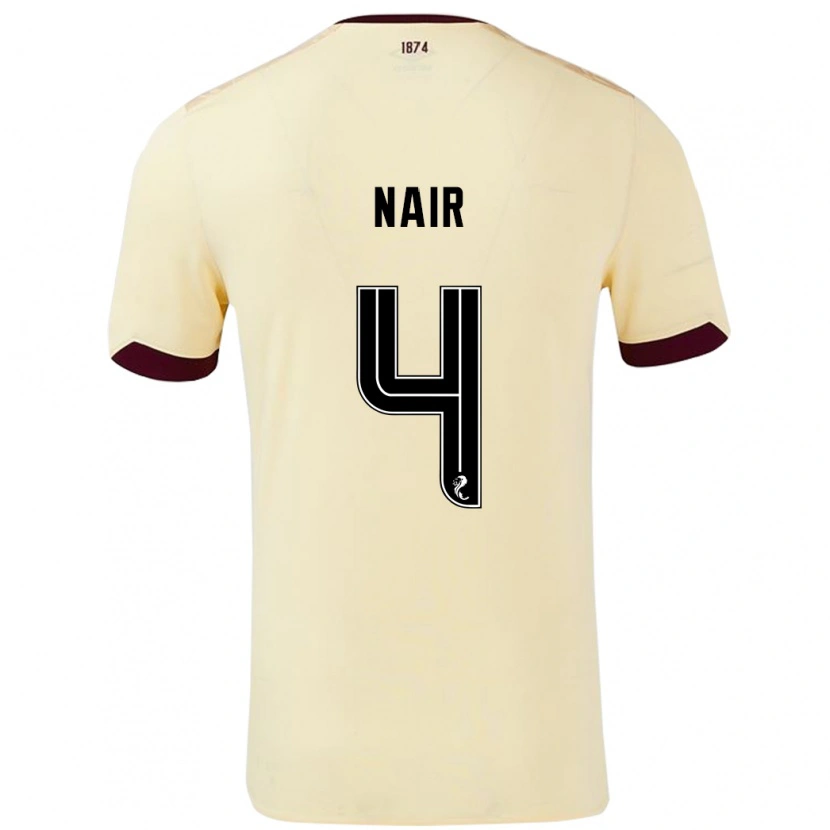 Danxen Mann Kenzi Nair #4 Krem Burgund Bortetrøye Drakt Trøye 2024/25 Skjorter T-Skjorte