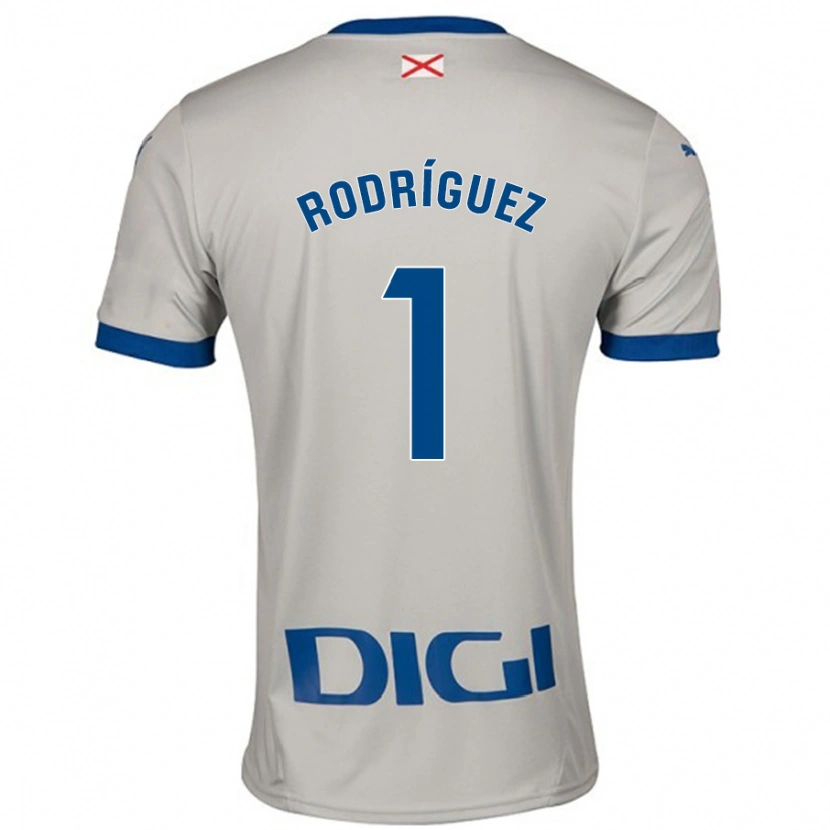 Danxen Mann Adrián Rodríguez #1 Lys Grå Bortetrøye Drakt Trøye 2024/25 Skjorter T-Skjorte