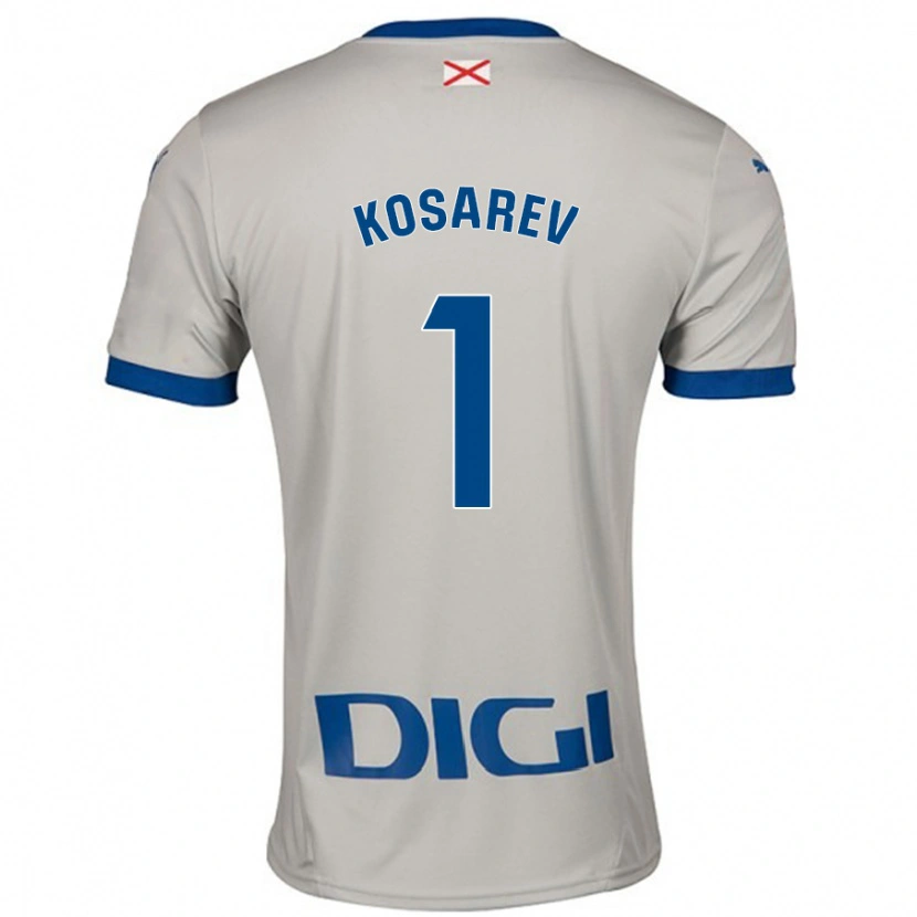 Danxen Mann Oleksandr Kosarev #1 Lys Grå Bortetrøye Drakt Trøye 2024/25 Skjorter T-Skjorte