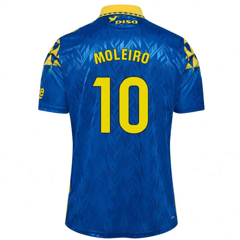 Danxen Mann Alberto Moleiro #10 Blå Gul Bortetrøye Drakt Trøye 2024/25 Skjorter T-Skjorte