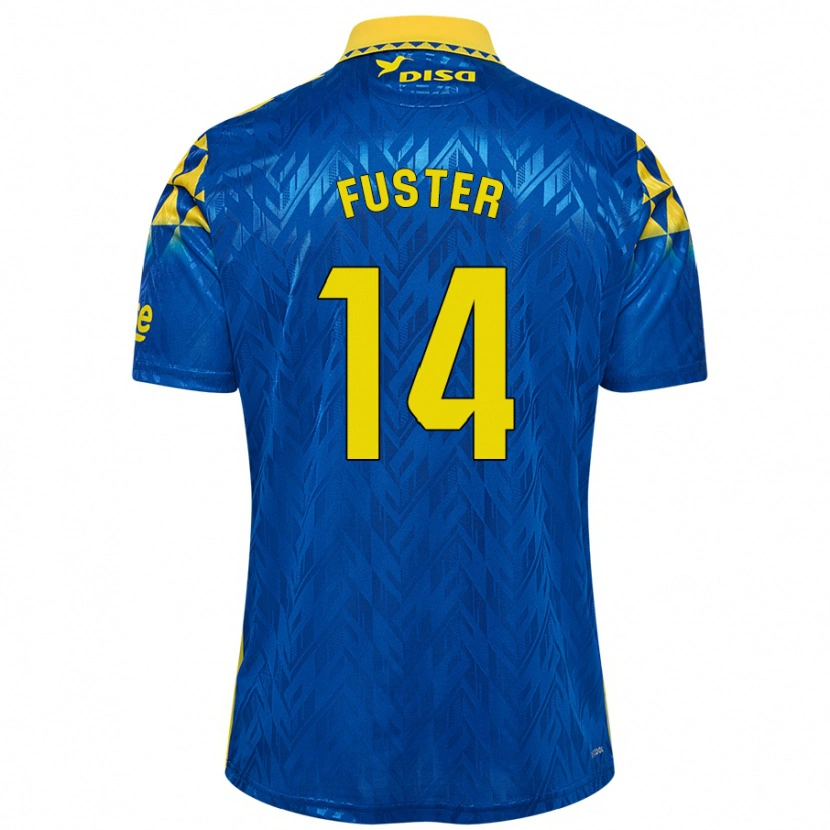 Danxen Mann Manu Fuster #14 Blå Gul Bortetrøye Drakt Trøye 2024/25 Skjorter T-Skjorte